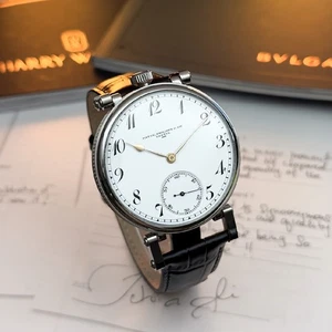 Antiguo reloj pulsera clásico Patek Philippe Geneve suizo para hombre esfera blanca - Imagen 1 de 7