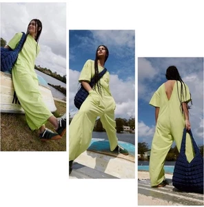 Free People FP Movement XS Hot Shot Tee Jumpsuit Washed Neon Grün Strampler - Bild 1 von 4