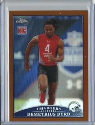 DEMETRIUS BYRD 2009 Topps Chrome - Copper Refractor /649 #TC142 Chargers RC - Image 1 of 2