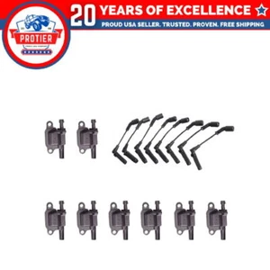 Set of 8 Ignition coil + Wire Set Compatible with GMC Cadillac Chevy Buick V8 - Picture 1 of 1