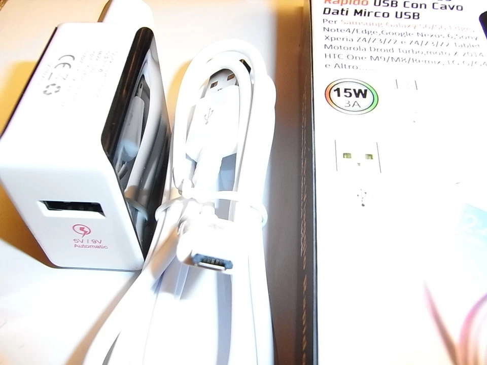 Samsung s6/note4 Charger / Charger 5v-9v 15W 3.0A + Cable 1 MT USB 3.0A - Image 1 of 1