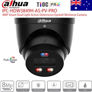 Dahua 8MP 4K TiOC IP Camera Sound Light Alarm IPC-HDW3849H-AS-PV-PRO Black AU - Picture 1 of 1