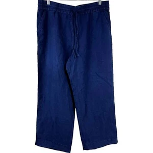 Tommy Bahama Two Palms High Rise Linen Easy Pants Island Navy Women's Sz XL NWT - Picture 1 of 9