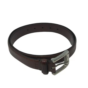 Polo Ralph Lauren Men's 34 Brown Leather Dress Belt Silver Tone Buckle 32-36" - Picture 1 of 8