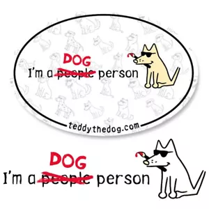 Teddy der Hund Auto Magnet Im a Dog Person Auto Kühlschrank Menschen limitierte Auflage Oval - Bild 1 von 4