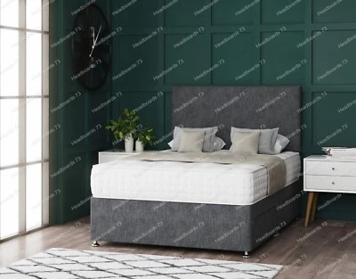 BE&D Plain Divan Bed With Headboard 20" & Mattress