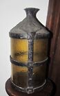 antique arts crafts mission or style hammered wrought iron candle dome