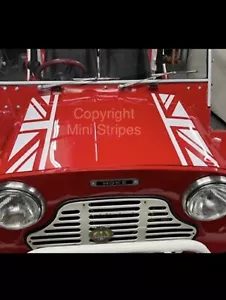 Classic Mini Moke Union Jack Flagge Motorhaube Streifen Rennstreifen Grafik Aufkleber - Bild 1 von 8