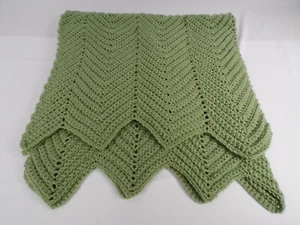 NEW Hand Crocheted Crib Lap Afghan Celery Green 46"x 46" 100% Worsted Acrylic  - Picture 1 of 5