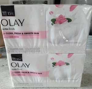 Moisturizing Olay Ultra Fresh Notes of Rose Water Cleansing Soap 12 Bars New! - Picture 1 of 7