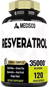 Resveratrol Supplement 35000mg - 6in1 Concentrated with Green Tea, Grape Seed... - Picture 1 of 6