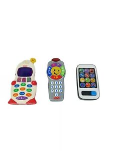 Fisher Price Laugh & Learn Smart Phone, Cell phone and Remote Lot of 3 
