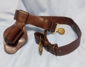 WWII Imperial Japanese Army Standard Bearer Leather Belt - Authentic - Picture 1 of 8
