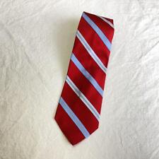 Brooks Brothers Tie Necktie Men Silk 100% USA Made Striped Red Blue Width 8cm