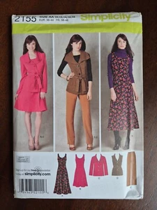 Simplicity 2155 Sewing Pattern Womens Dress Jacket Pants Sz 10 12 14 16 18 UNCUT - Picture 1 of 2