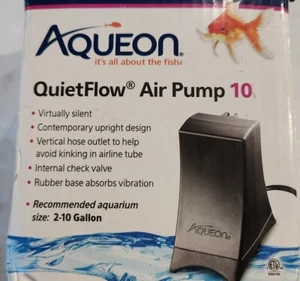 Bomba de aire para acuario Aqueon Quiet Flow 10, 2-10 galones nueva caja abierta - Imagen 1 de 4