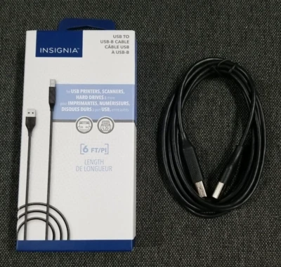 Insignia 1.8m (6 ft.) USB-A to USB-B Cable For Printer Hard Drive - Image 1 of 2