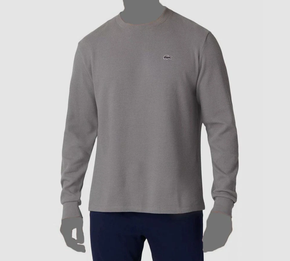 Lacoste Men's Gray Thermal Waffle Sleep Shirt Size XXL - Image 1 of 1