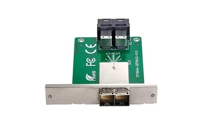 Dual SFF-8643 To SFF-8644 12Gbps Mini-SAS HD 8-Ports Panel Mount - Image 1 of 2