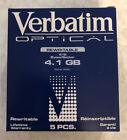 5x Verbatim 92841 Optical Rewritable 4.1GB 5.25" Disks 130mm Disc - NEW