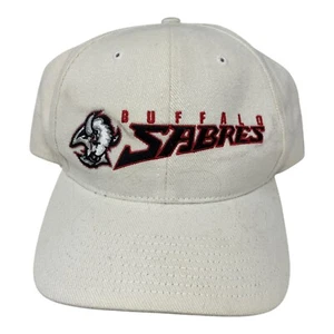 Vintage Buffalo Sabres Strap Back Hat Twins Enterprise NHL Hockey 90s Goat Head - Picture 1 of 7