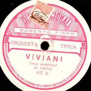 ROBERTO FIRPO -TANGO ARGENTINO- Viviani / Ondas Sonoras Schellack 78rpm X8234 - Bild 1 von 2