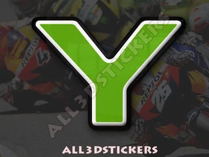 3D Stickers Resin Domed LETTER Y - Color Green - 25 mm(1 inch) Adhesive Decal - Picture 1 of 1
