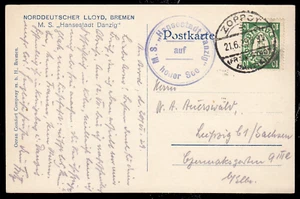 Danzig 194 auf NDL-Karte, M.S.Hansestadt Danzig, 21.6.29 - Bild 1 von 2