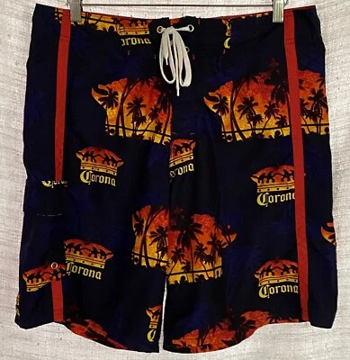 Pantalones cortos de natación Corona Extra para hombre talla 34 estampado de puestas de sol y palmeras Foto 1 de 3