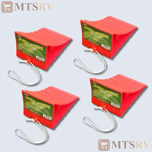 Valterra Small Wheel Chock w/String 7x5x4" Red Plastic - 4-PACK - A10-0908 (x4) - Picture 1 of 1
