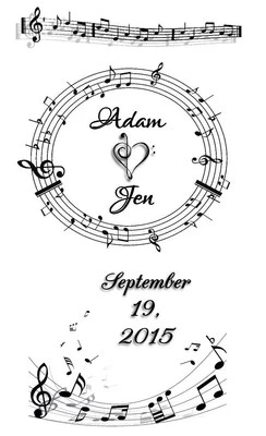 10 Personalized Music Notes Wedding Luminaries Vellum Centerpieces Decorations - Image 1 of 3