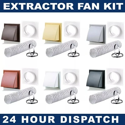 Kit de conductos de pared extractor con capucha secadora de tambor de 6" 150 mm obturador con capucha - Imagen 1 de 4