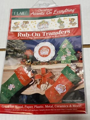 Lucy Riggs Holiday Bears Rub On Transfers Christmas Vintage 1994 New - Image 1 of 4