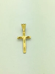 CHARJ016 14K Yellow Gold Cross Charm - Picture 1 of 3