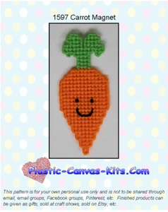 Zanahoria-Vegetal-Imán-Plástico Lona Patrón o Kit - Imagen 1 de 1