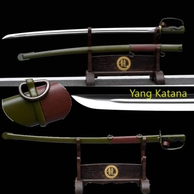 Espada de Oficial de Caballería China 65 Tipo Sable Verde Hoja de Acero Inoxidable #1036 Foto 1 de 4