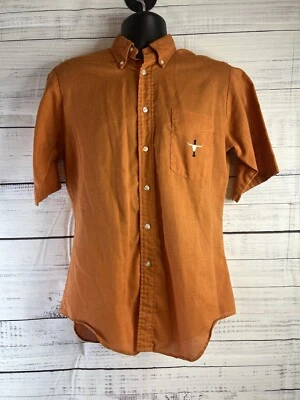 Винтажная футболка 50-х McGregor Sports ScotSet с воротником на пуговицах 15–15,5 Texas Longhorn РЕДКАЯ - Изображение 1 из 4