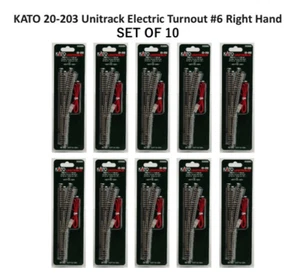 KATO Unitrack Electric Turnout #6 Right Hand 20-203 N Scale 10 Piece R718-15 - Picture 1 of 8
