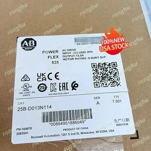 1PZ Nuovo AB 25B-D013N114 AB PowerFlex 525 5,5kW 7,5Hp AC Drive Spedizione Gratuita - Foto 1 di 6