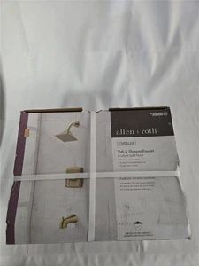 = Allen + Roth Chesler Tub & Shower Faucet 3808610 Brushed Gold Single Lever NEW - Picture 1 of 5