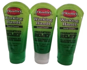 3 X O'Keeffe's Working Hands 58ml Hand Cream for Extremely Dry Cracked Hands - Picture 1 of 2