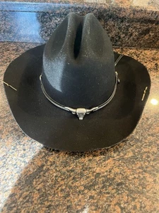 Eddy Bros Rogo II Größe 7 Cowboyhut schwarz 100 % Wolle hergestellt in den USA - Bild 1 von 12