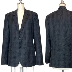 GIVENCHY Single Breasted Virgin Wool Blazer Jacket Sz 50 US 40 Plaid Suiting - Picture 1 of 12