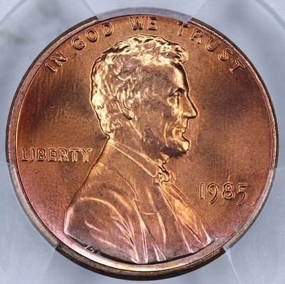 1985 PCGS MS67RD Attractively Toned Lincoln Cent 38298035 - Image 1 of 3