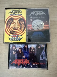Anthrax 3 Cassette Tape Lot: State Of Euphoria, Persistence Of Time, I’m The Man - Picture 1 of 12