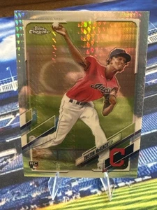 2021 Topps Chrome Prism Triston McKenzie #21 RC Cleveland - Picture 1 of 2