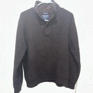 Maglione vintage American Eagle Outfitters slim fit marrone scuro 60% lana grande - Foto 1 di 7