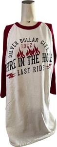 Tultex Medium Unisex Baseball Tee rot weiß Grafikdruck Fire In The Hole 1972 - Bild 1 von 8