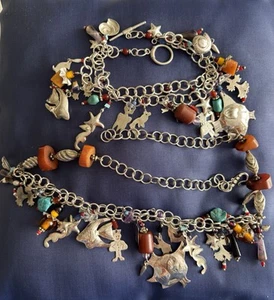 SeaAnimal 925Sterling Silver Jewellery Set CharmNecklace Ankle Bracelet Gemstone - Picture 1 of 24