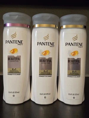 Lote de 3 - Champú y acondicionador Pantene PRO-V hermosas longitudes 2 en 1, 12,6 oz Foto 1 de 2